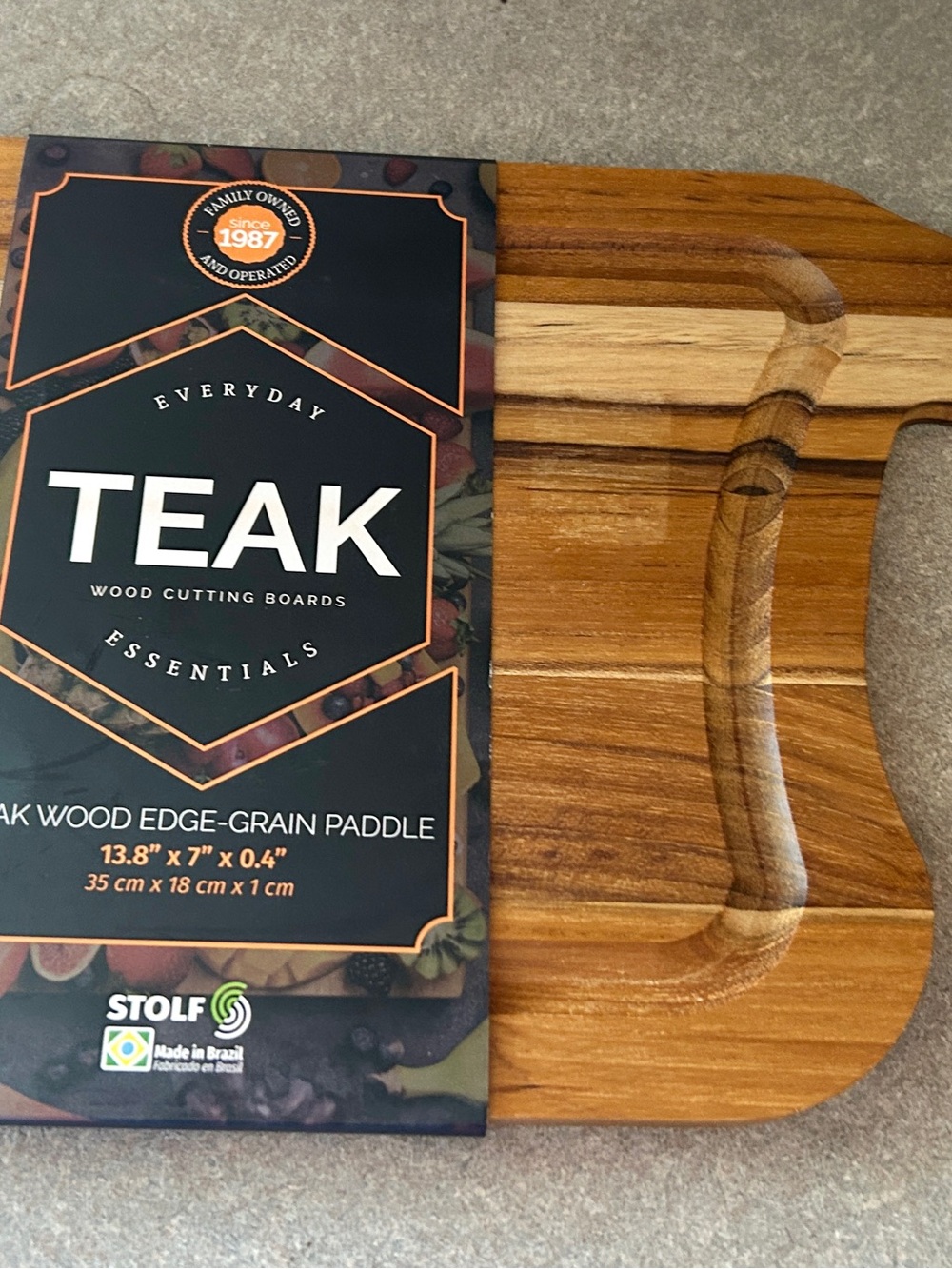 Stolf Teak Edge-Grain Cutting Paddle - Natural Brown